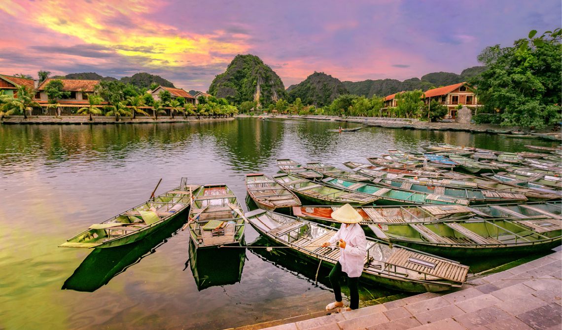 Tam Coc boat station in Ninh Binh, Vietnam